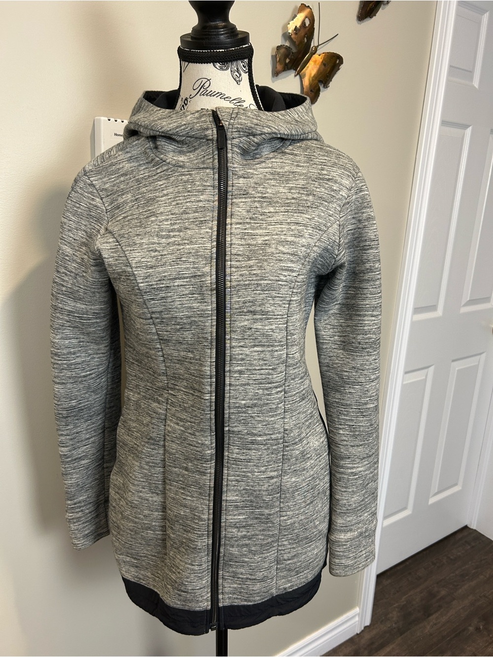 Lululemon Pick Your Path Jacket Size 6 Heathered Space Dyed Black Slub READ